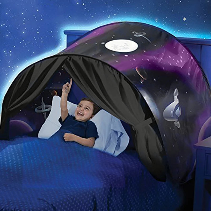 Kids Bed Tent for Calm Sleep & Sensory Comfort | Pop-Up Sleep Canopy with Light Effect