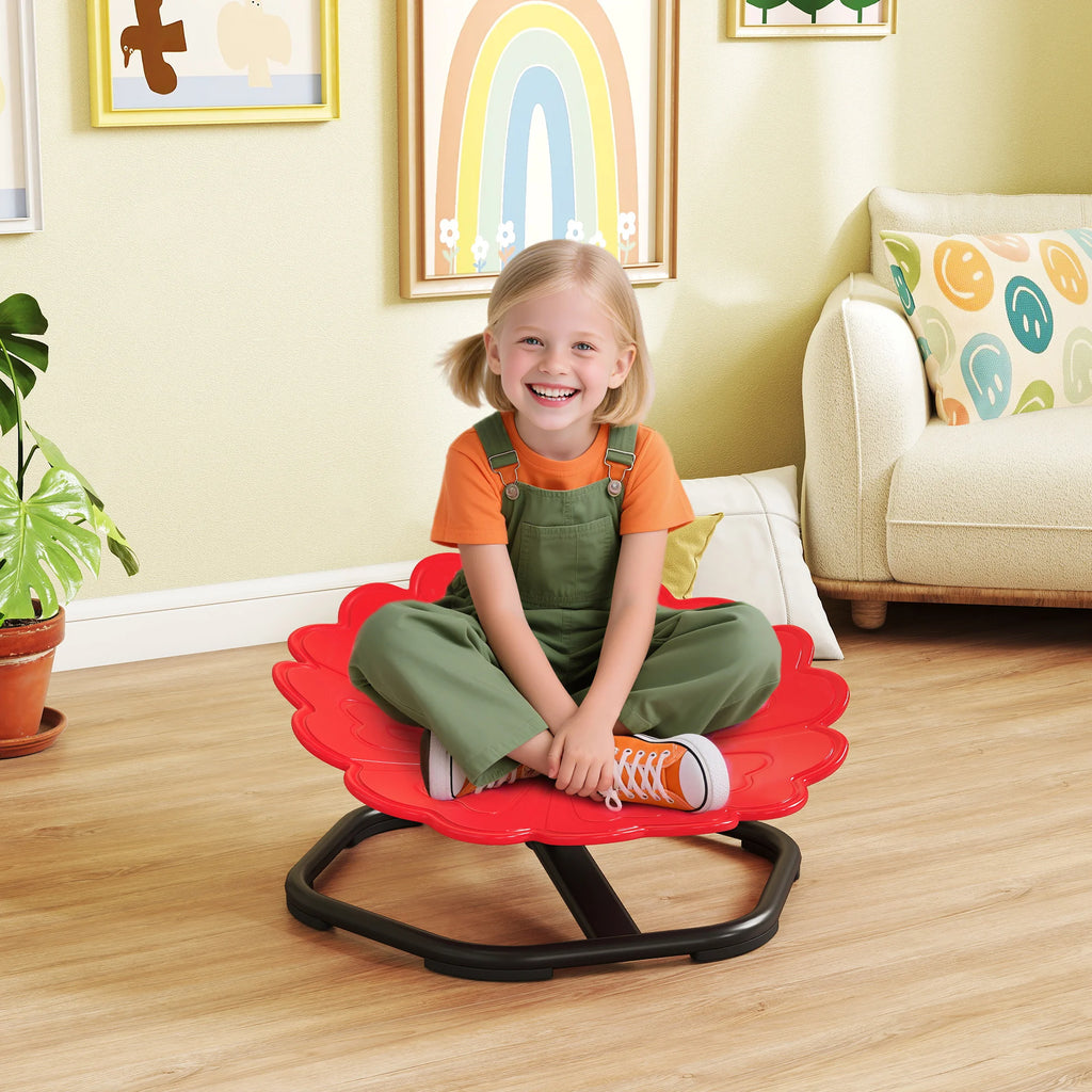 Child using sensory swivel chair for balance, movement and focus