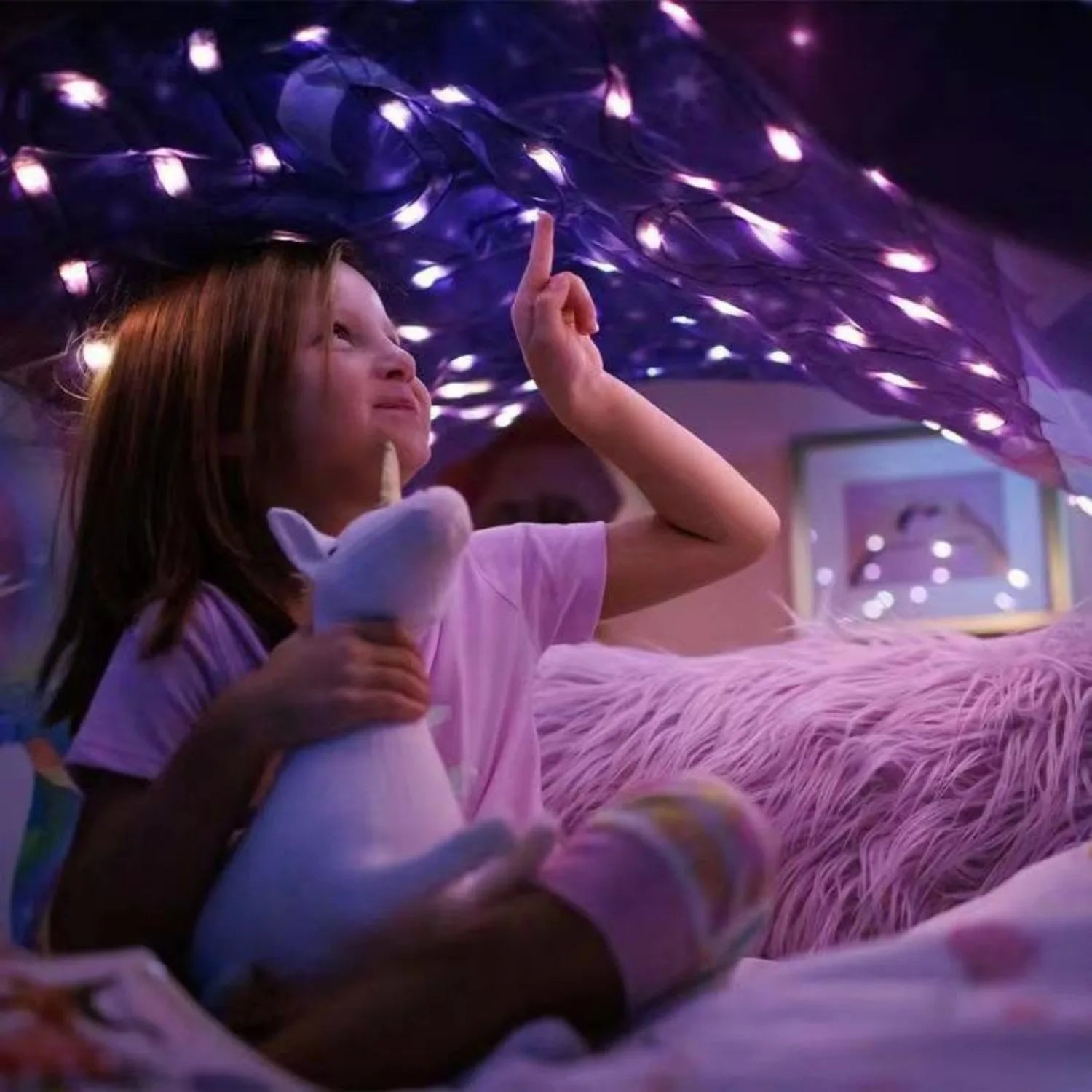 Kids Bed Tent for Calm Sleep & Sensory Comfort | Pop-Up Sleep Canopy with Light Effect