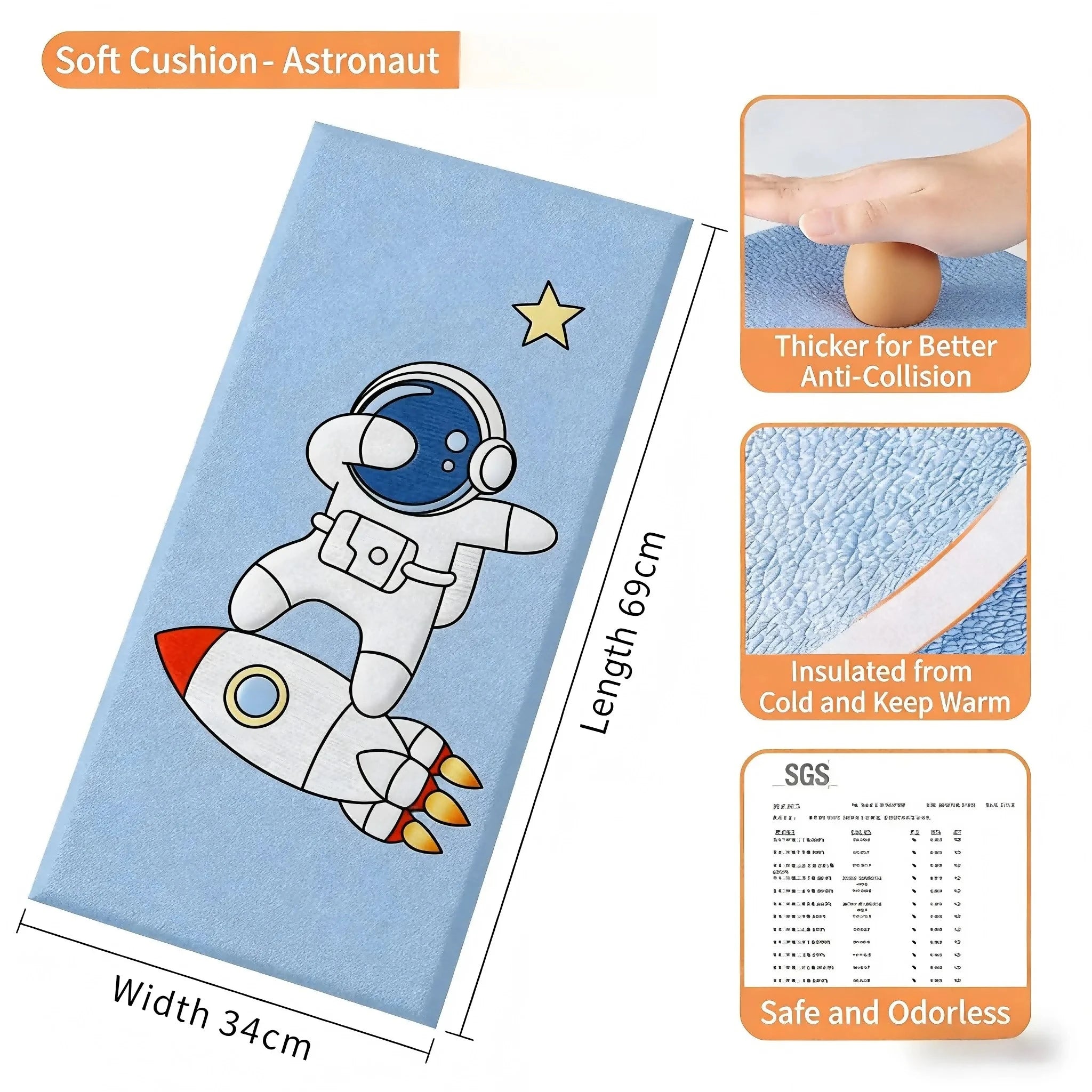 Bed Wall Safety Padding for Kids | Soft Edge Protection Panels for Sleep & Play