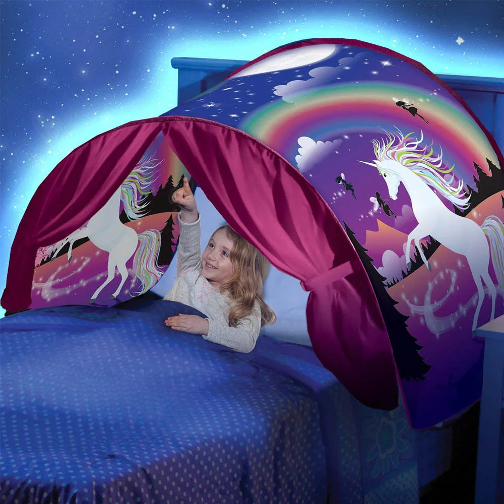 Kids Bed Tent for Calm Sleep & Sensory Comfort | Pop-Up Sleep Canopy with Light Effect