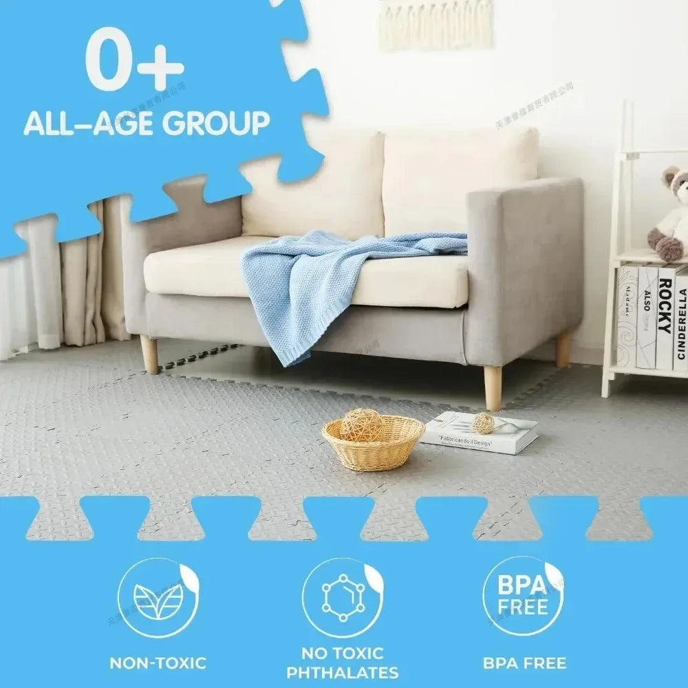 Interlocking Foam Play Mat for Toddlers | Soft Sensory Floor Tiles for Safe Play