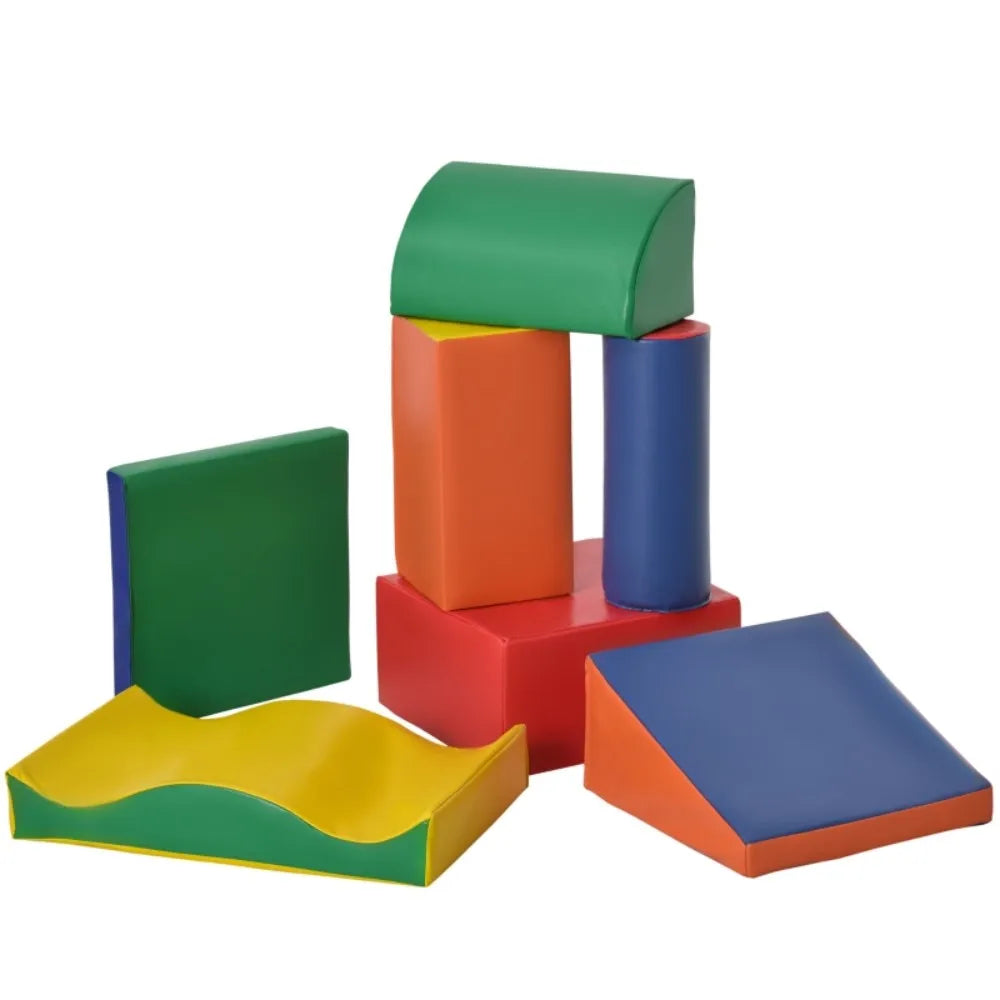 Colorful foam blocks on a white background