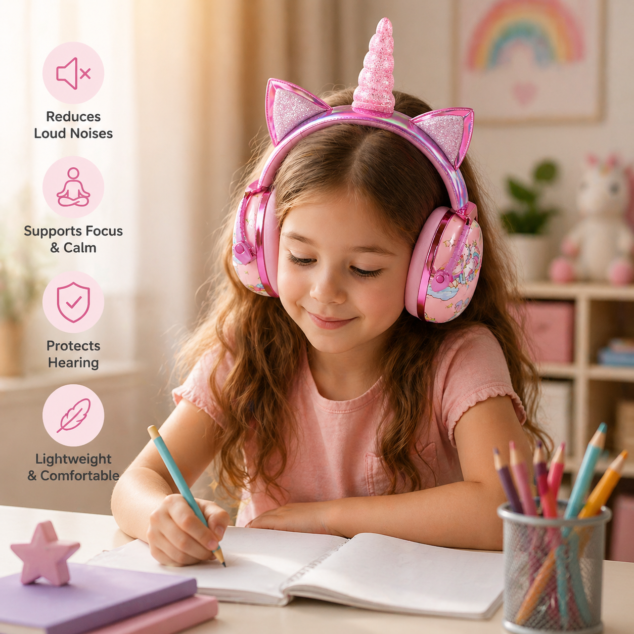 Kids ear defenders helping block out noise and support a calm, focused environment