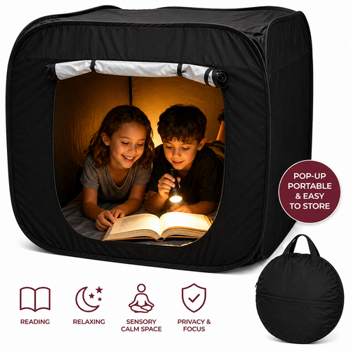 Portable kids sensory pop up bed tent creating a calm private space for reading relaxation and focus