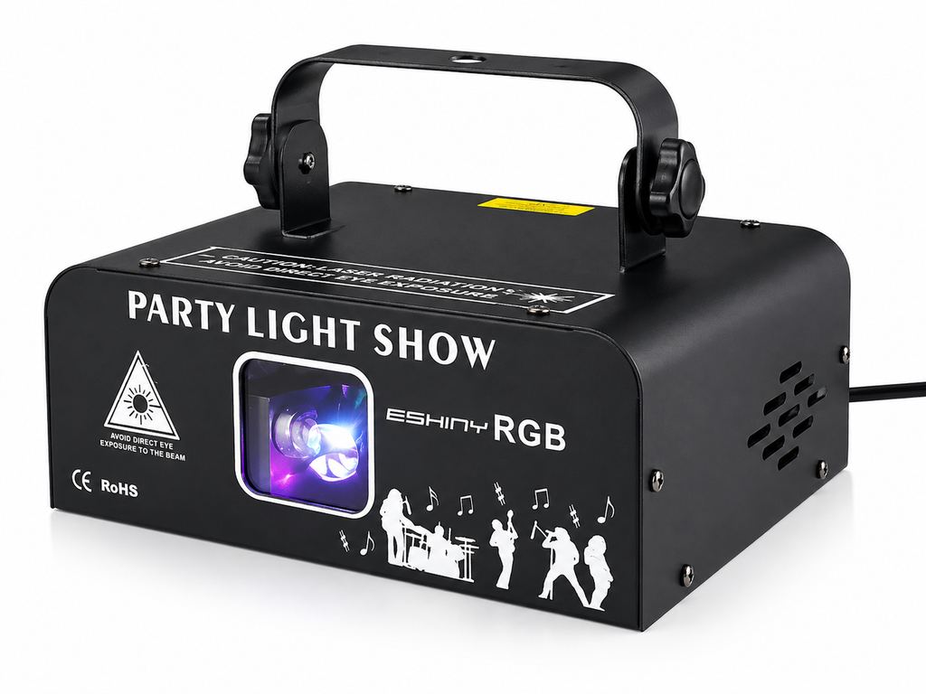 RGB laser projector light designed for parties, rooms and sensory environments
