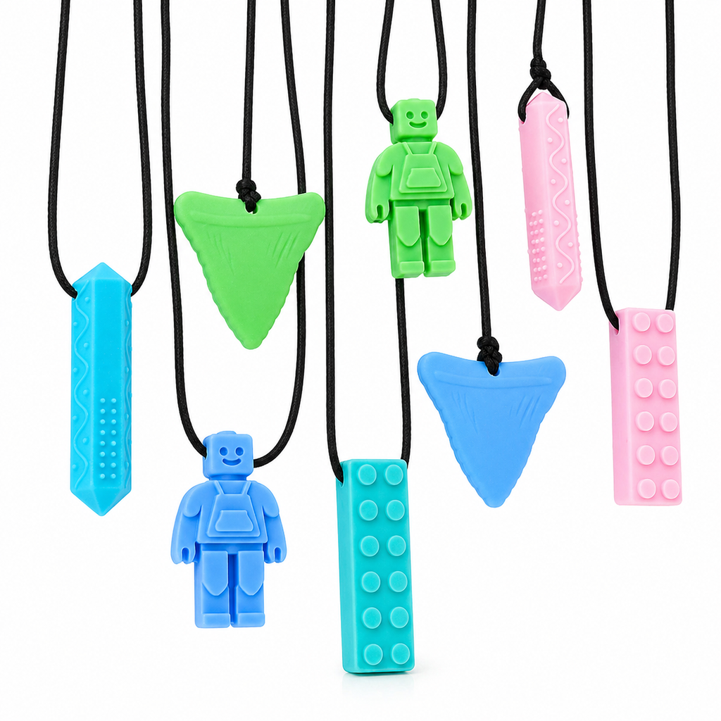 Silicone Chew Necklace for Kids with Autism & ADHD | Sensory Chew Toy for Focus & Anxiety Relief