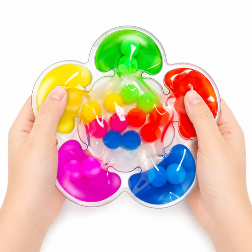 Colourful sensory fidget toy for children designed for colour sorting, tactile play and calming support